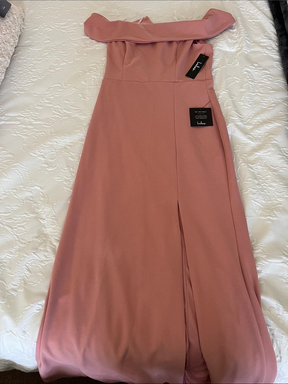 Lulu's One-Shoulder Maxi Dress in Dusty Rose Pink